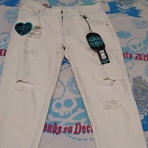 Ex-boyfriend white distressed jeans